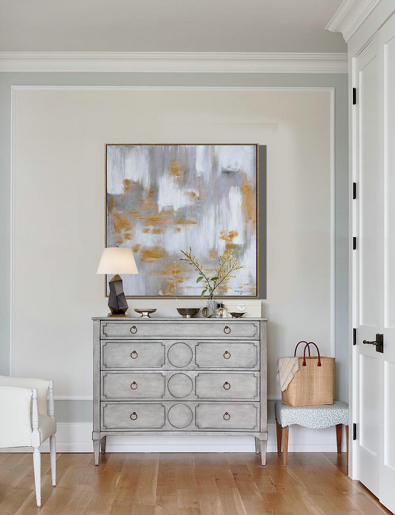 Extra Large Acrylic Painting On Canvas,Large Abstract Landscape Oil Painting On Canvas,Hand-Painted Canvas Art,Glod,White,Grey.etc